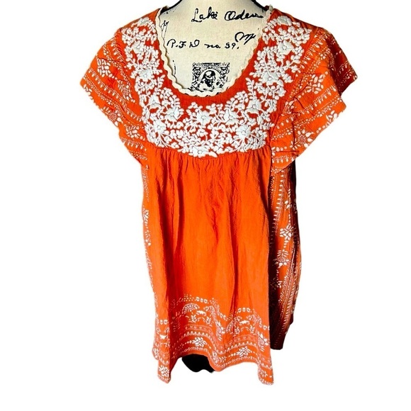 Bluivy Cap Sleeve Embroidered Mini Dress Sz Medium - Picture 1 of 14